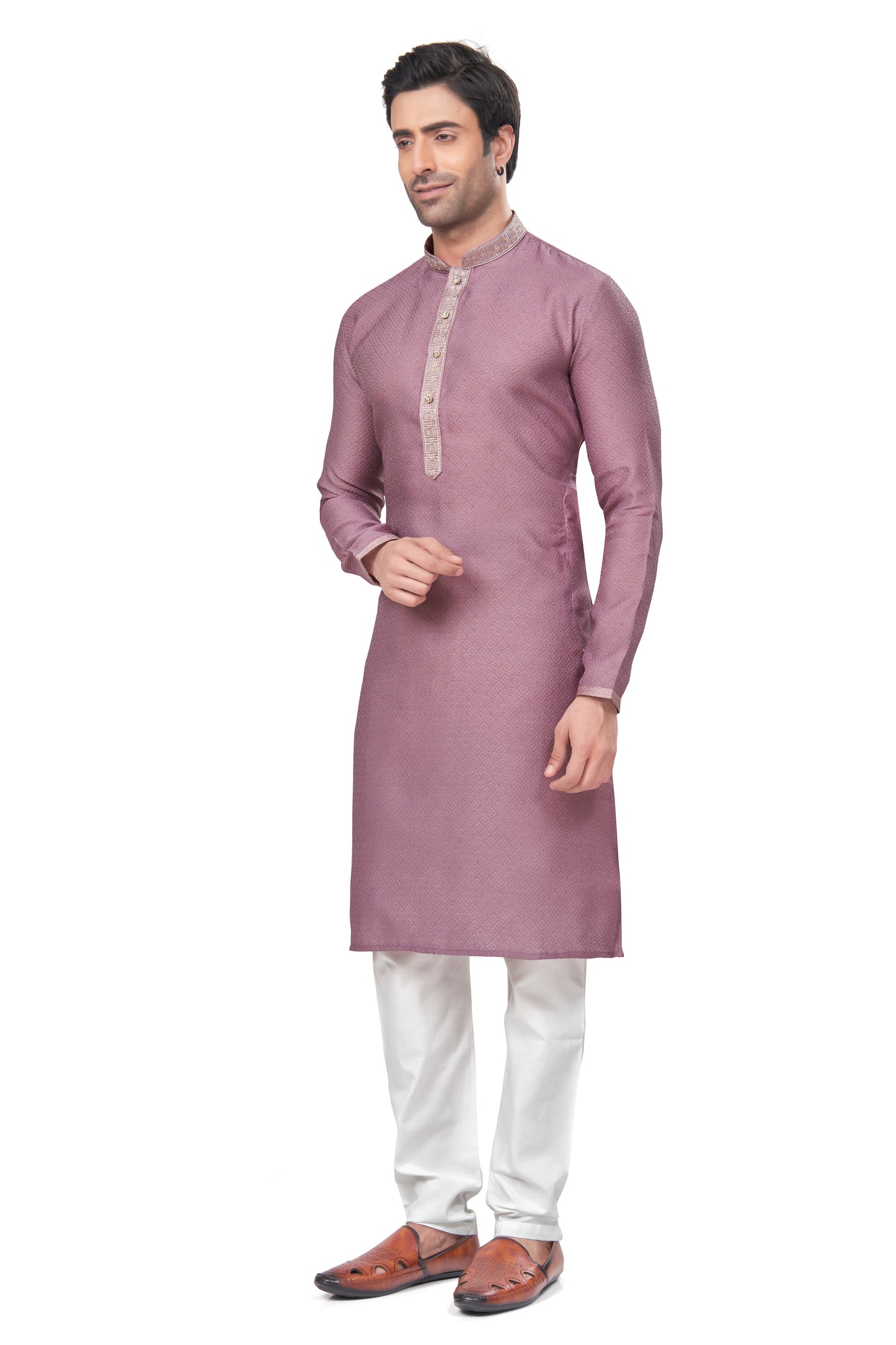Regal Crimson Jacquard Kurta – For the Modern Maharaja