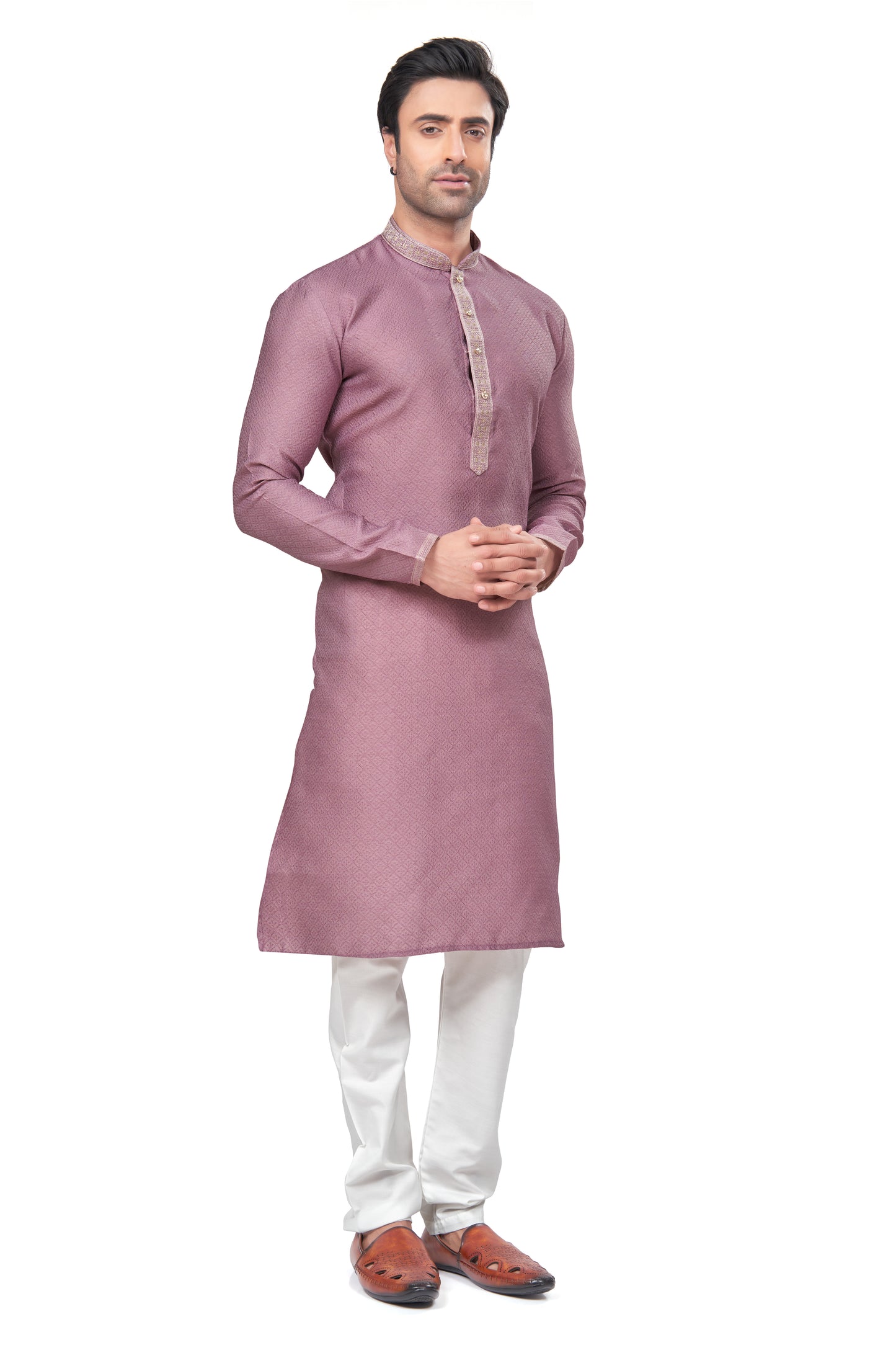 Regal Crimson Jacquard Kurta – For the Modern Maharaja