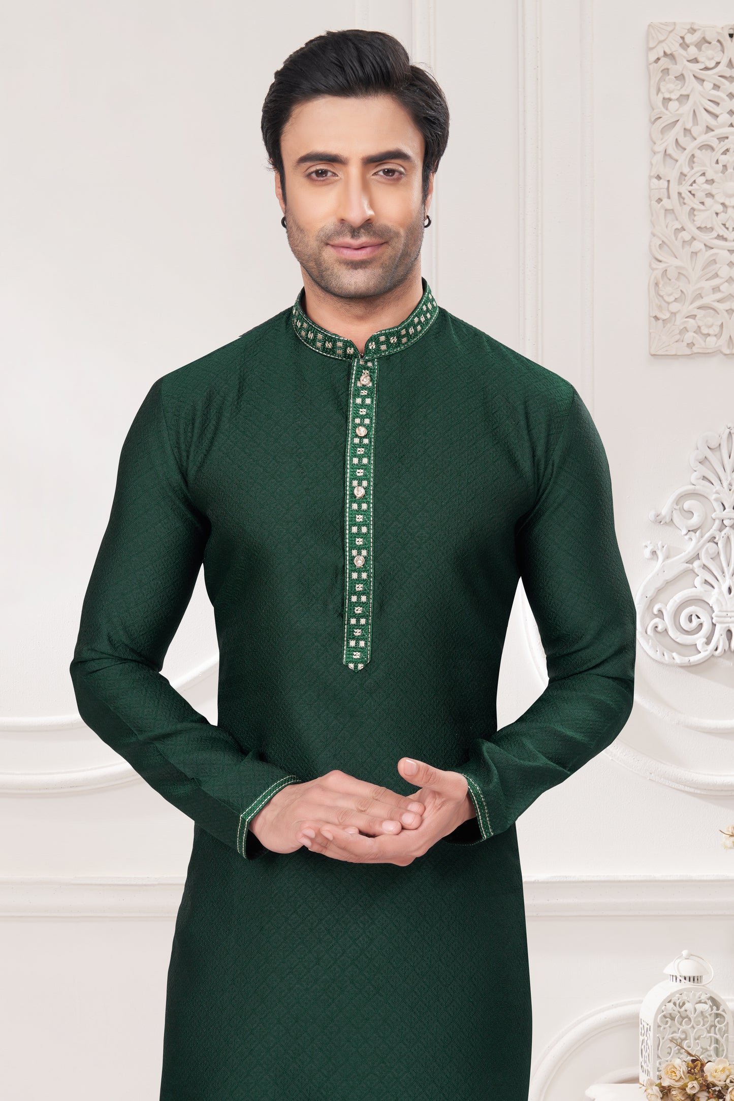 Regal Crimson Jacquard Kurta – For the Modern Maharaja