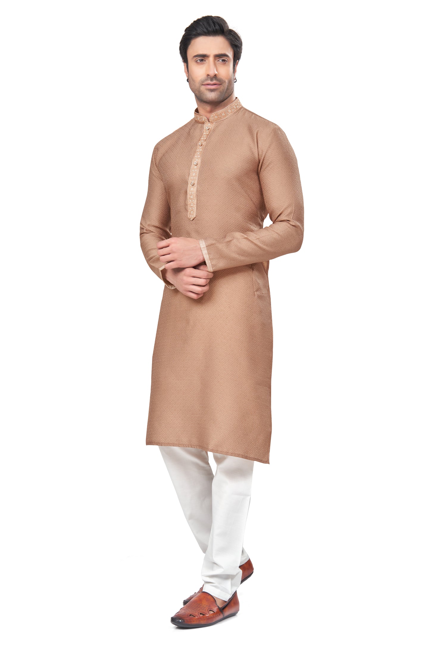 Regal Crimson Jacquard Kurta – For the Modern Maharaja