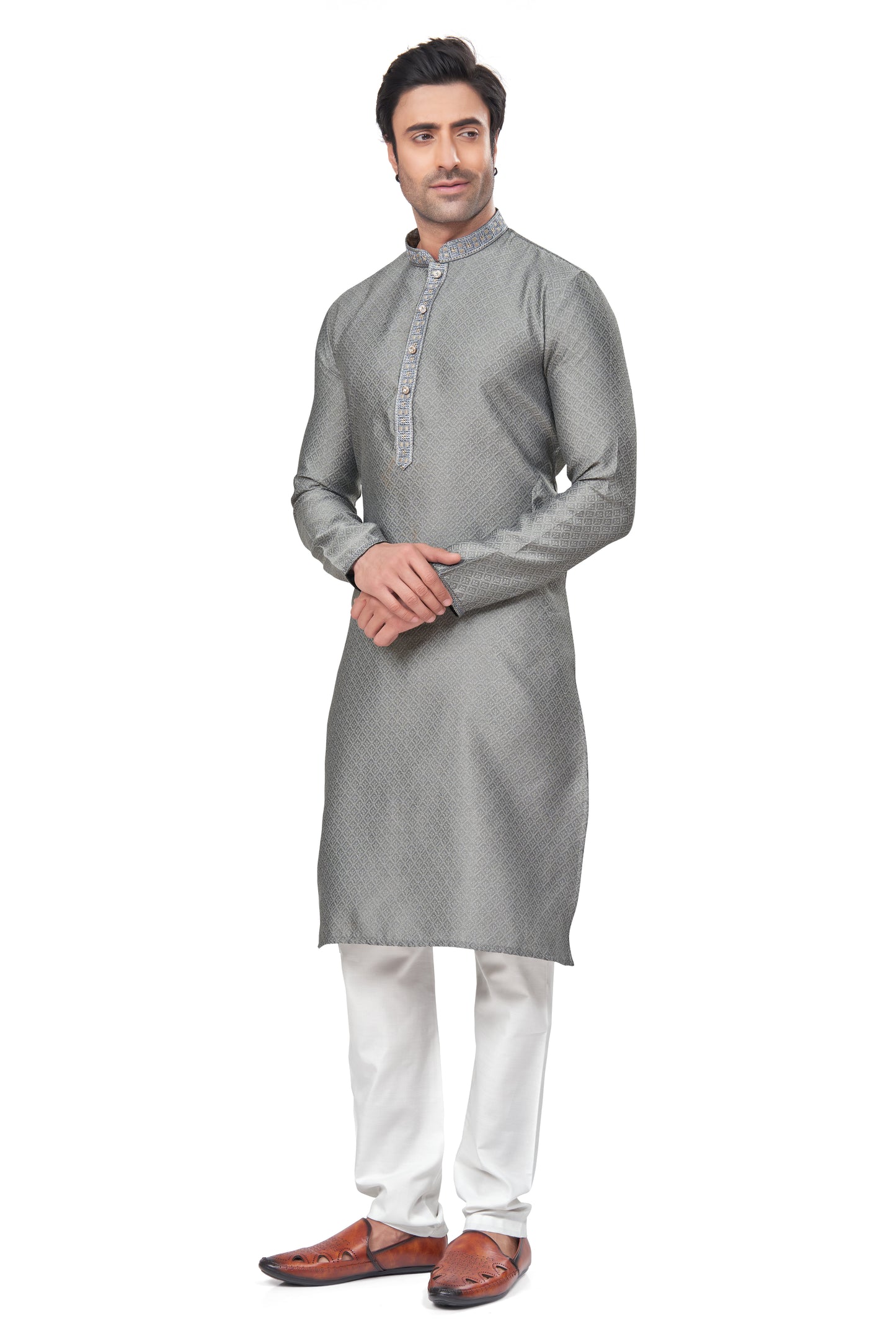 Regal Crimson Jacquard Kurta – For the Modern Maharaja