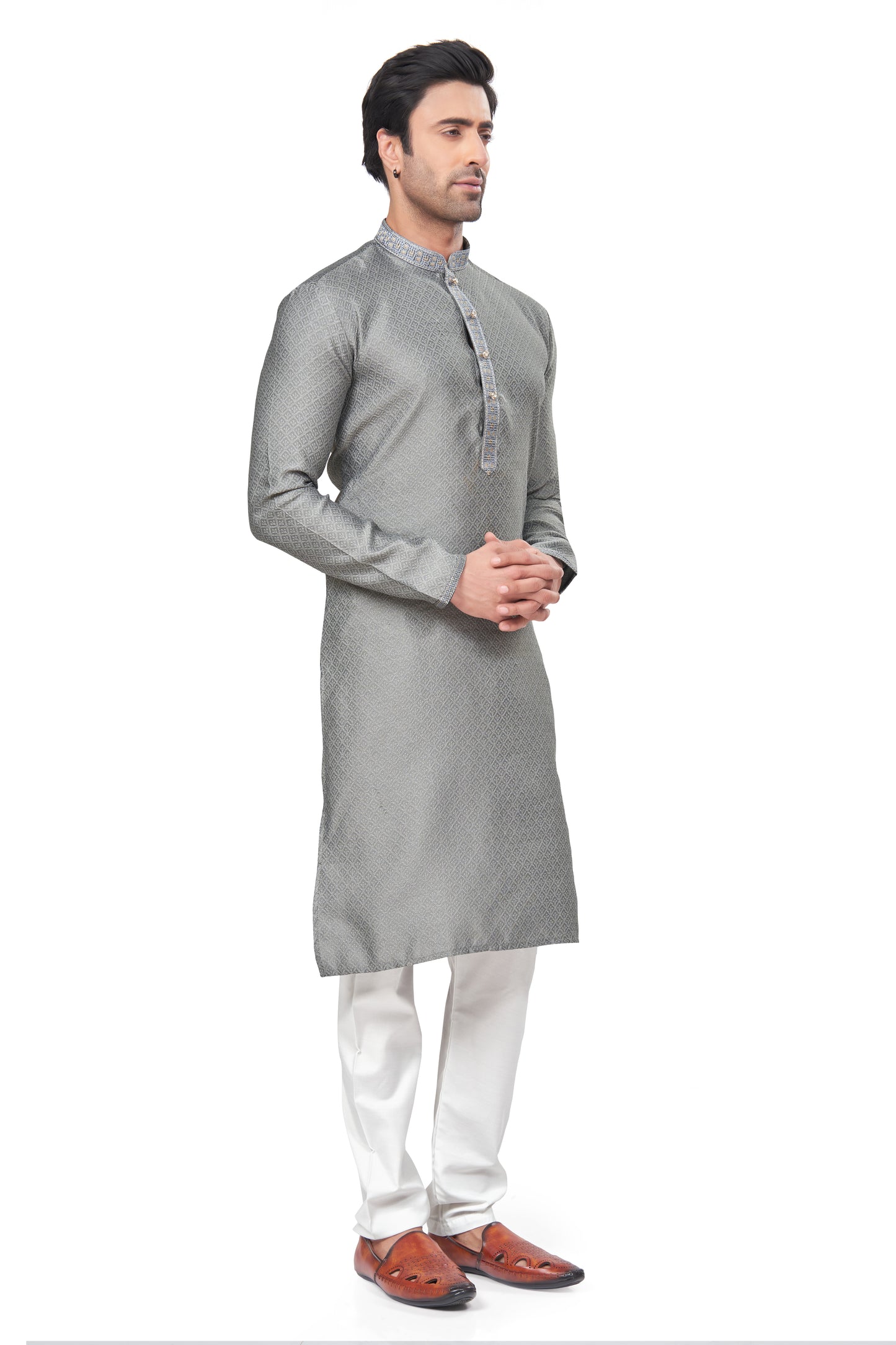 Regal Crimson Jacquard Kurta – For the Modern Maharaja