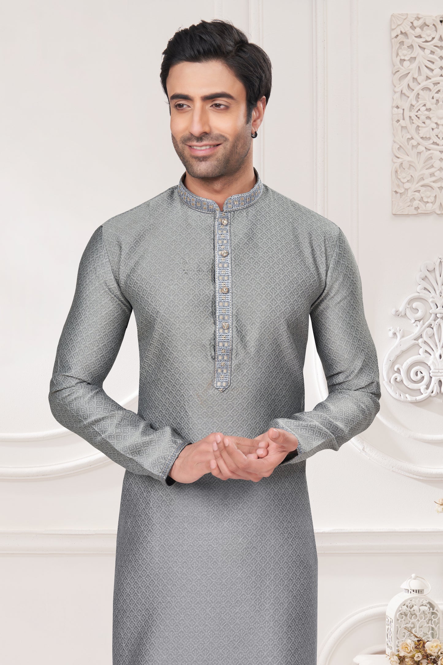 Regal Crimson Jacquard Kurta – For the Modern Maharaja