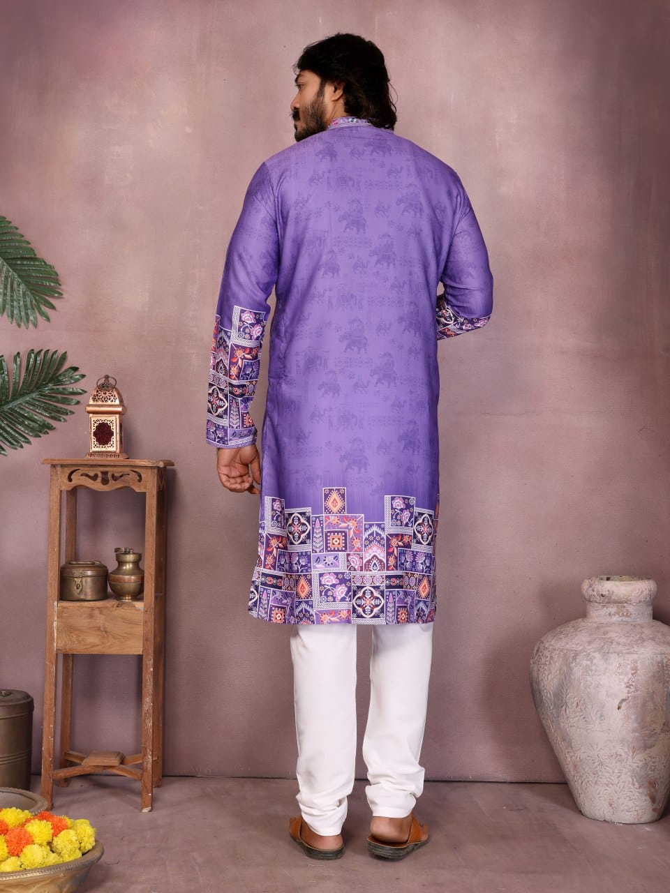 royal purple –   Embroidered & Printed Kurta for Men