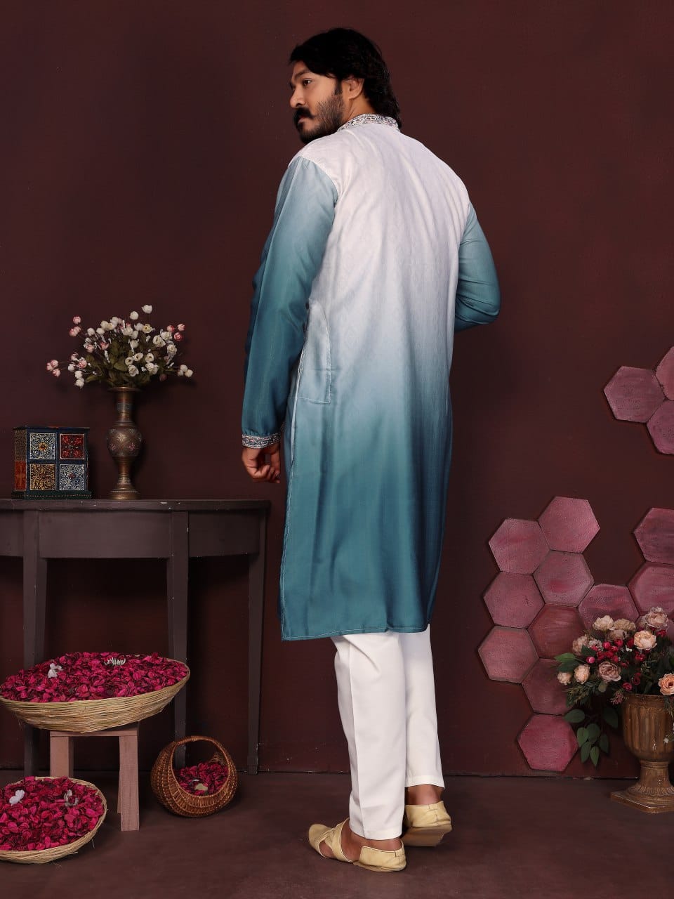 morpinch Embroidered Silk Kurta for Men