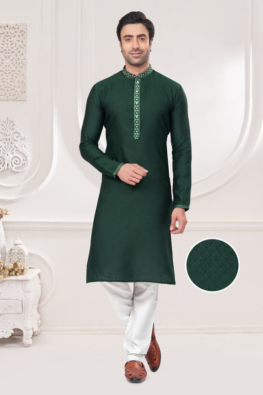 Regal Crimson Jacquard Kurta – For the Modern Maharaja
