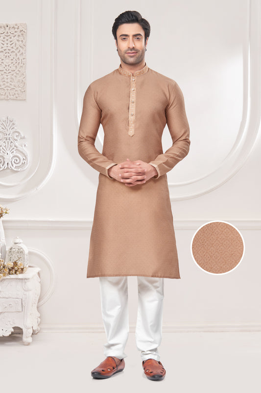 Regal Crimson Jacquard Kurta – For the Modern Maharaja