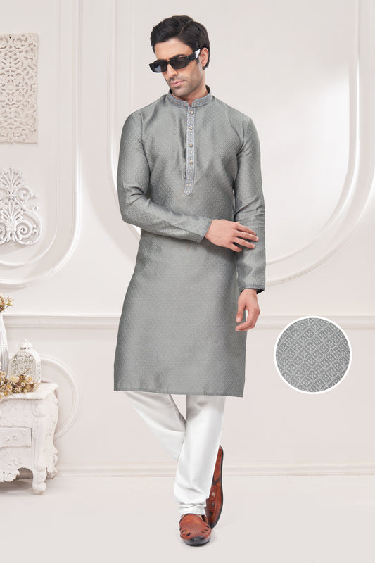 Regal Crimson Jacquard Kurta – For the Modern Maharaja